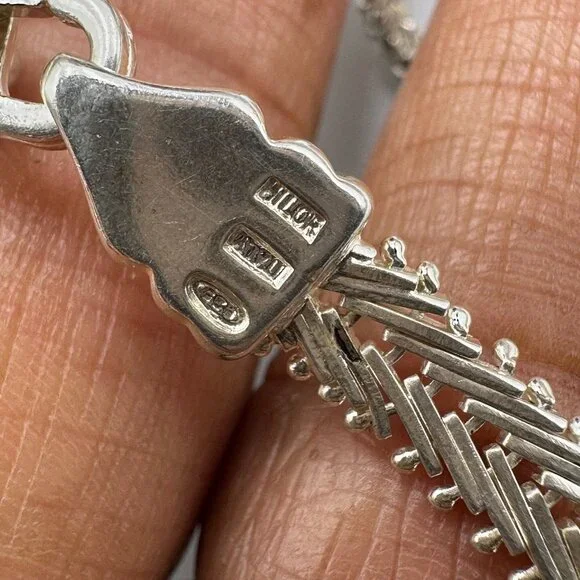 Milor Riccio Chain Necklace Sterling Silver Panther Head Clasp 16.5” 29 Grams - Picture 8 of 11